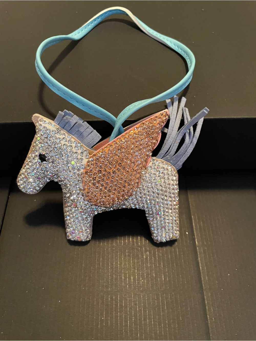 Natasha Couture Pegasus horse rhinestone bag charm keychain